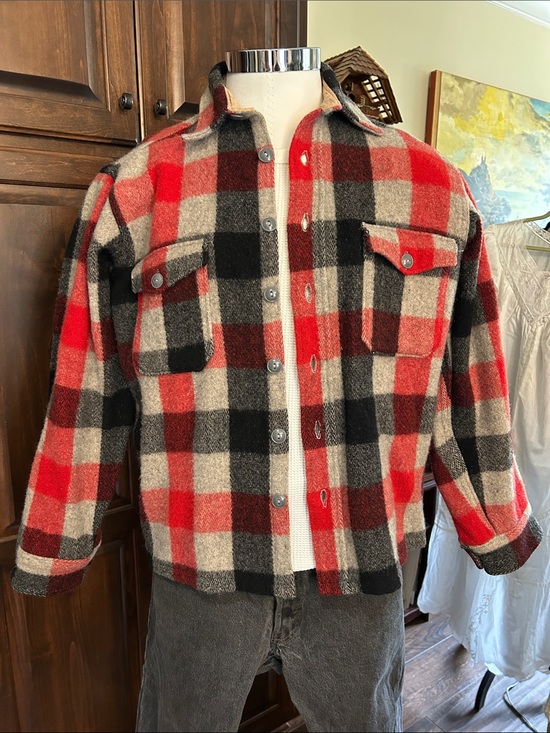 L.L. Bean Other - 1950’s LL Bean Sz M Red & Black Plaid Wool CruiserJacket -  Grail